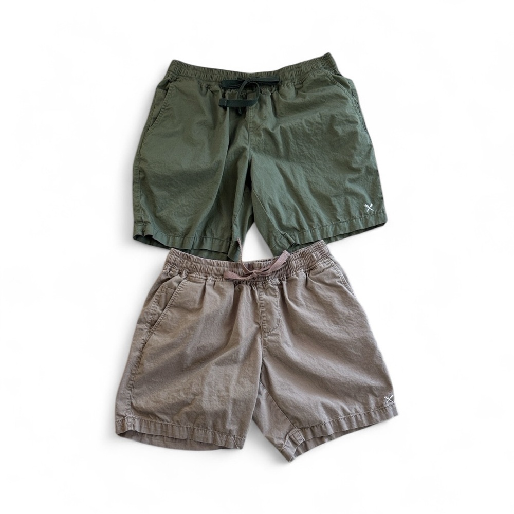 Regatta 100% Cotton Pull Up Shorts Bundle Sand & Olive Size S